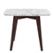 Contemporary Home Living 21.5" White and Brown Rectangular Italian Carrara Marble Side Table